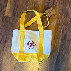 Trader Joe’s mini tote Yellow and White Tote Bag